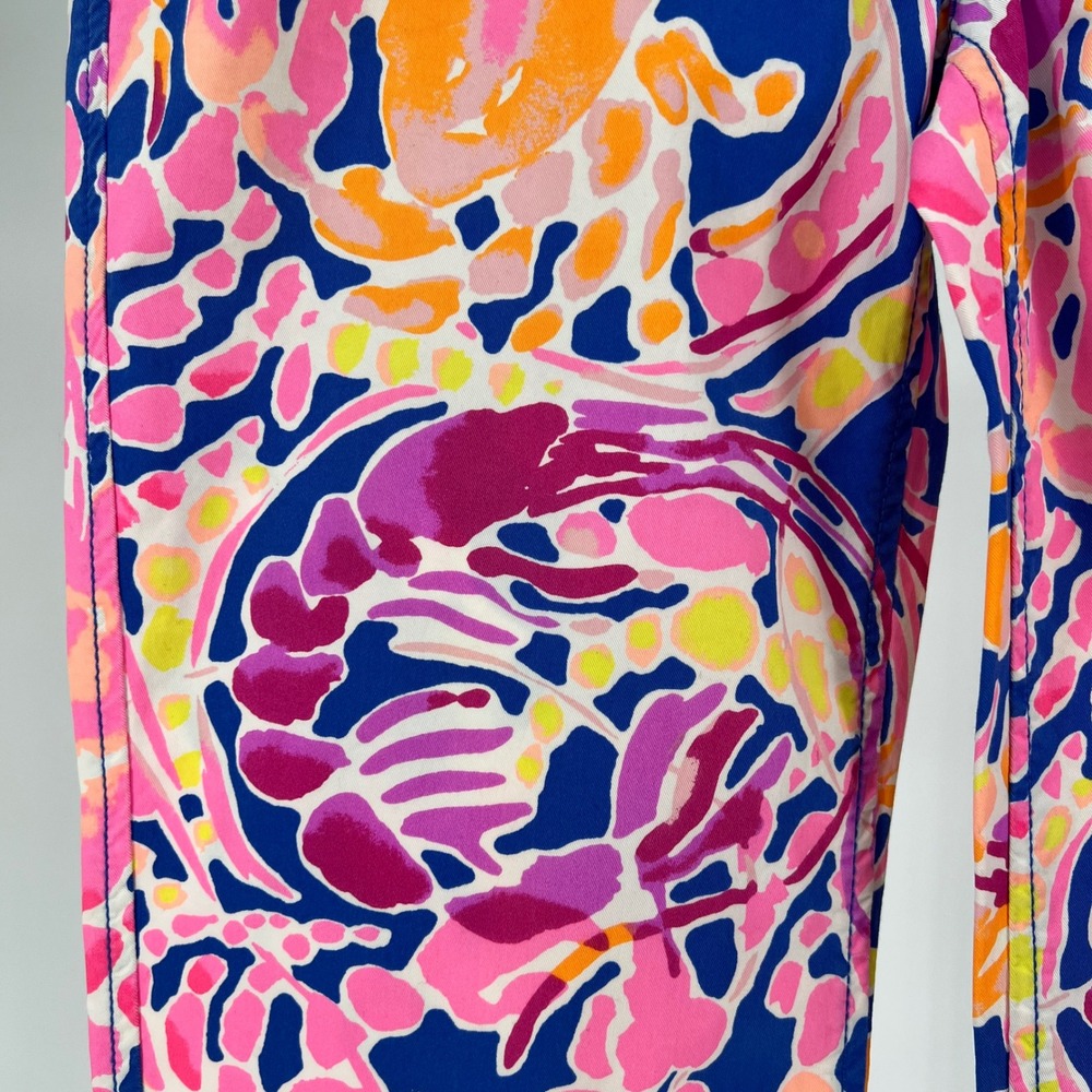 Lilly Pulitzer Lobster Print Skinny Pants Size 2 colorful incognito preppy boho - Picture 3 of 16